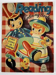 1943 Reading Coloring Book Merrill Publishing 3403 First Steps In Reading Ebay Vintage Coloring Books Coloring Books Vintage Children S Books