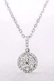 18ct Invisible Set 0 50ct Diamond Cluster Pendant Mens Silver Rings Diamond Cluster Pendant