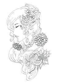 Coloring Page Pdf Download Manga Anime Catgirl Kawaii Line Art Coloring Pages Manga Anime Cat Girl