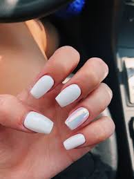 These designs include different shades like pink, white, black, blue, glitter acrylic nails are especially for people who feel like their nails never grow. 48 Stylish Acrylic White Nail Art Designs And Ideas White Acrylic Nails Short Acrylic Nails Nails