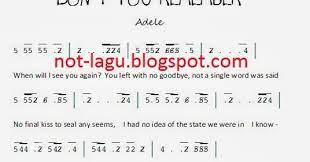 Not Angka Lagu: Not Angka Lagu Don't You Remember - Adele