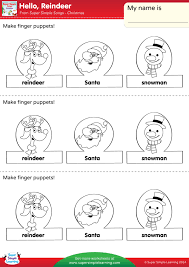 There are 106 finger coloring page for sale on etsy, and they cost $3.85 on average. Hello Reindeer Worksheet Make Finger Puppets Super Simple