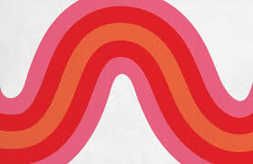 Retro vector pattern from 70s or 80s. Pink Red Orange 70 S Retro Wave Wallpaper Mural Hovia