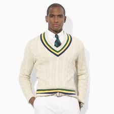 Soft cable knit lightweight feel. Polo Ralph Lauren Cable Cricket Vneck Sweater In Natural For Men Lyst