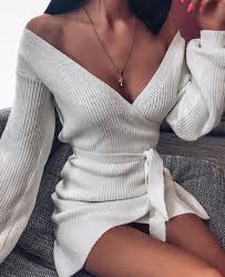 Polly Dress Fashion Ribbed Knit Sweater Fancy Outfits