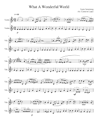 Sheet music arranged for piano/vocal/chords in f major (transposable). What A Wonderful World Sheet Music For Violin String Duet Musescore Com