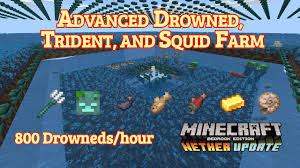 In the center, place a crystal at the heart of the sea, in order to create a channel. Tutorials Drowned Farming Official Minecraft Wiki