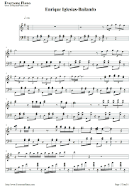 Bailando Enrique Iglesias Stave Preview 1 Sheet Music Iglesias Enrique Iglesias