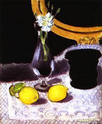 Vase of flowers painting matisse. Still Life With A Vase Of Flowers Lemons And Mortar Artwork By Henri Matisse Oil Painting Art Prints On Canvas For Sale Paintingstar Com Art Online Store