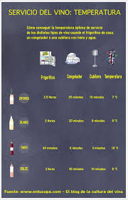 Infografia Temperatura De Servicio Del Vino Cultura Del Vino Y Enoturismo Tipos De Vinos Vino Infografia