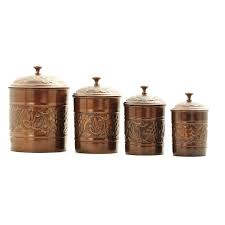 Canister set 4pcs stainless steel kitchen storage coffee sugar tea flour w/ lids. 4 Piece Antique Embossed Heritage Canister Set Walmart Com Walmart Com