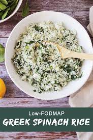 Low Fodmap Greek Spinach Rice Delicious As It Looks Recipe Spinach Rice Fodmap Diet Recipes Low Fodmap Diet Recipes