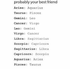 The most important thing about a friendship between a cancer and a virgo is their ability to work together towards attaining their common objectives. Zodiac Signs Probably Your Best Friend Wattpad