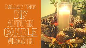 How To Make A Candle Ring Wreath Easy Dollar Tree Diy Candle Wreath Youtube