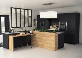 Meuble de cuisine sofamobili vaisselier lumineux blanc et noir design rosini 3. Cuisine Chene Et Noir Mat Novocom Top