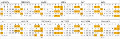 Calendar Of First Third And Fifth Weekends The Texas