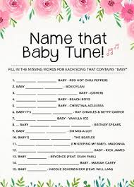 Name That Baby Tune Baby Song Game Baby Shower Games Baby Etsy Baby Shower Songs Baby Shower Quiz Virtual Baby Shower Ideas