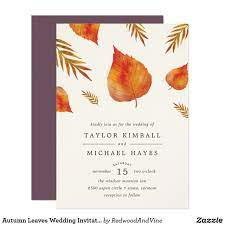 Autumn Leaves Wedding Invitation Zazzle Com Botanical Wedding Invitations Wedding Leaves Wedding Invitations