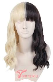 Dive into the gallery of the split dyed hair aesthetic to see how variously you can sport two tones at once. Amazon Com Topcosplay Women S Wig Hair Long Curly Cosplay Wigs Half Blonde And Dark Brown Halloween Costume Wig Beauty
