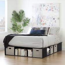 The bed is configured for a mattress resting on slats near the top of the sides. 10 Ways To Make Your Own Platform Bed With Storage Craft Coral In 2020 Queen Size Storage Bed Bed Storage Diy Platform Bed