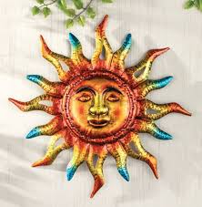 Amazon Com Metallic Sun Southwestern Patio Porch Hanging Sign Wall Plaque Sunburst Art Home Kitchen Sunburst Wall Art Metal Sun Wall Art Sun Wall Decor