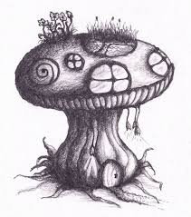 Mushroom Fairy House By A Darkmoon Midnight On Deviantart Fairy Drawings Drawings Mushroom Drawing