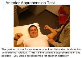 Image result for Shoulder Apprehension Test