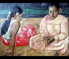 Tahitian women on the beach. Tahitian Women On The Beach 108x85cm Decorar Con Arte