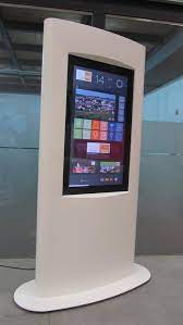 Round And Around And Around Exround Outdoor Kiosk By Partteam Oemkiosks See More At Www Oemkiosks Com Kiosk Design Digital Kiosk Kiosk Design Display