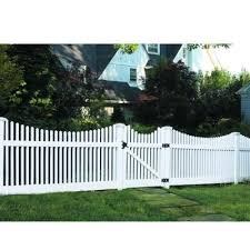Veranda Yukon Scallop 4 Ft H X 8 Ft W White Vinyl Un Assembled Fence Panel 73011753 The Home Depot Vinyl Fence Picket Fence Panels Vinyl Fence Panels