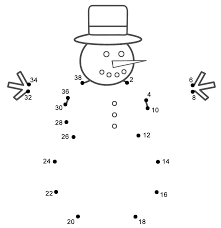 Snowman Connect The Dots Count By 2 S Winter Connect The Dots Dots Snowman Coloring Pages