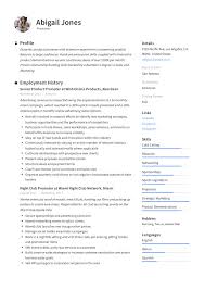 promoter resume example & writing guide