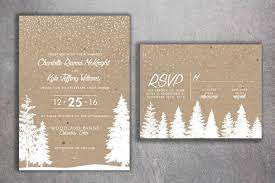 Sending christmas wedding invitations send you christmas wedding invitations and announcements early so that your friends receive them in time and do not plan something else during. Amazon Com Winter Wedding Invitations Snow Wedding Invitation Woodsy Rustic Tree Woods Kraft December January Christmas Themed Invites Rustic Handmade Products