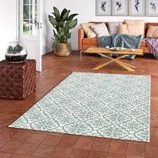 Bei uns finden sie preiswerte kinderteppiche in vielen farben und formen. In Und Outdoor Teppich Flachgewebe Carpetto Fliesenoptik Mintgrun Kaufen Bei Teppichversand24