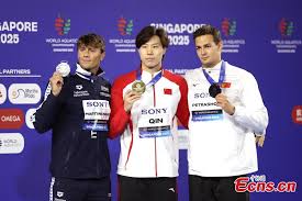 Qin Haiyang wins China's first swimming gold at Singapore Worlds- ecns.cn