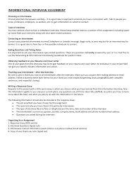 Rd.com work & career a cover letter or introductory email is often the first thing a potential employer. Informational Interview Assignment Informational Interview Assignment Choosing An Interviewee Studocu