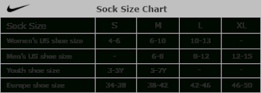 Nike Sock Size Chart World Of Reference