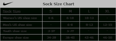 nike sock size chart world of reference