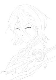 Rukia kuchiki is the adopted sister to byakuya kuchiki. Artstation Rukia Lineart Bleach Anime Gimo Lanot