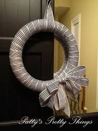 Black And White Striped Ribbon Wreath Hoosier Traditional Home Tour Diy Wreath Ribbon Wreath