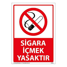 Bu düzenlemede de rütuşlar yapıldı. Sigara Icmek Yas Uyari Levhasi 25x35 3mm