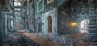 Old World Alley Professional Scenic Backdrop Keep Your Head Down And Your Eyes Open As You Enter These Dark Passages Be It The R Backdrops Old World Scenic