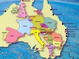Australia In Europe Map Australia + Europe | Australia Map, Australia, Map