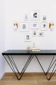Swarovski crystal trimmed wall sconce empire crystal wall. Geometric Console Table And Jonathan Adler Pill Capsule Wall Sconces Contemporary Entrance Foyer