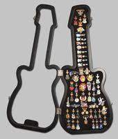 Black Guitar Pin Case Hard Rock Shop Rock Shops Hard Rock Pins Display