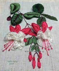 Fuchsia Stumpwork Embroidery Embroidery Flowers Pattern Embroidery And Stitching Stumpwork