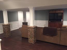 94'' h x 5'' w. A Super Stylish Basement Column Idea Barron Designs
