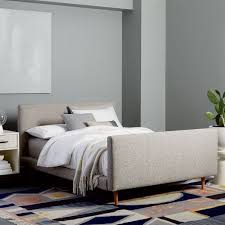 West Elm Josef Upholstered Bed Feather Gray Deco Weave Us 999 Upholstered Beds Bed Furniture Modern Upholstered Beds