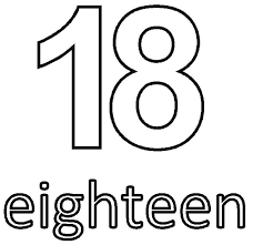 Number Eighteen 18 Coloring Sheets For Kids Coloring Pages Coloring Sheets For Kids Coloring Sheets Coloring Pages For Kids