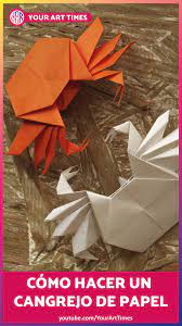 Como Hacer Un Cangrejo De Papel Tutorial Completo En Youtube Paso A Paso Video Adornos De Origami Origami Para Principiantes Animales De Origami